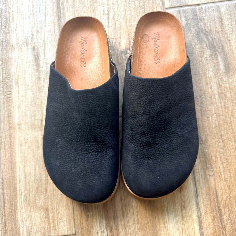 Madewell Layne Clog Black Suede Mule in Leather women’s size 9. Never worn